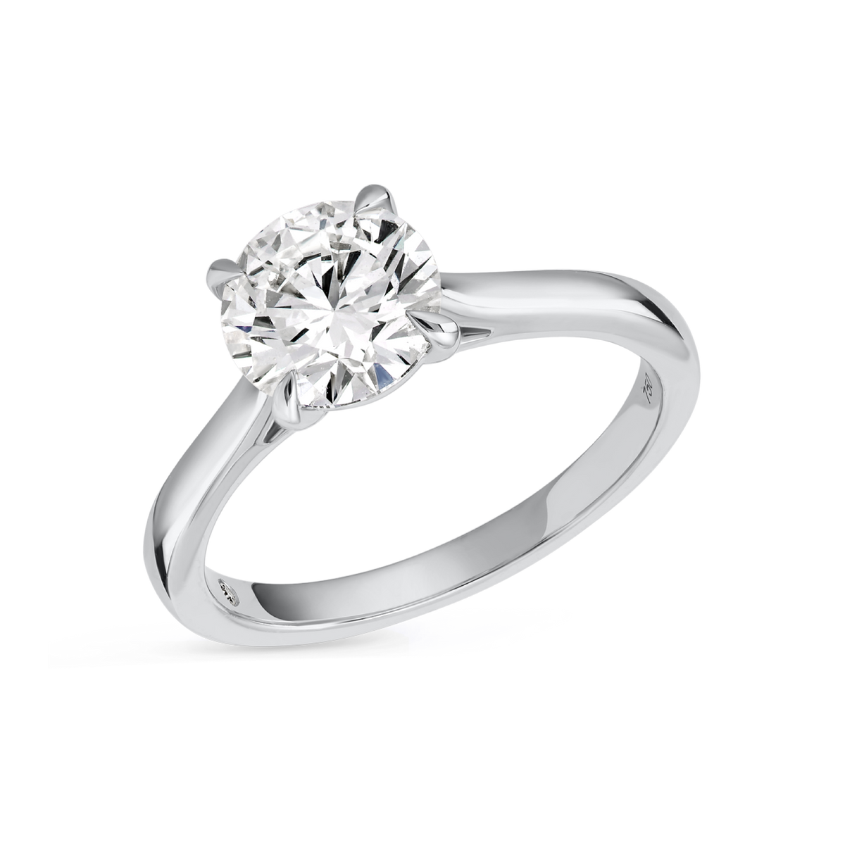 1.5 Carat Lab-Grown Round Classic Solitaire White Gold Ring