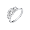 1.5 Carat Lab-Grown Round Classic Trilogy With Side Rounds White Gold Ring