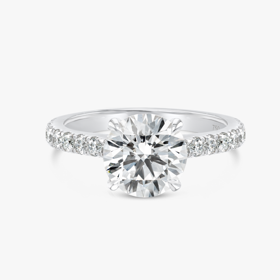 1.5 Carat Lab-Grown Round Diamond Band White Gold Ring