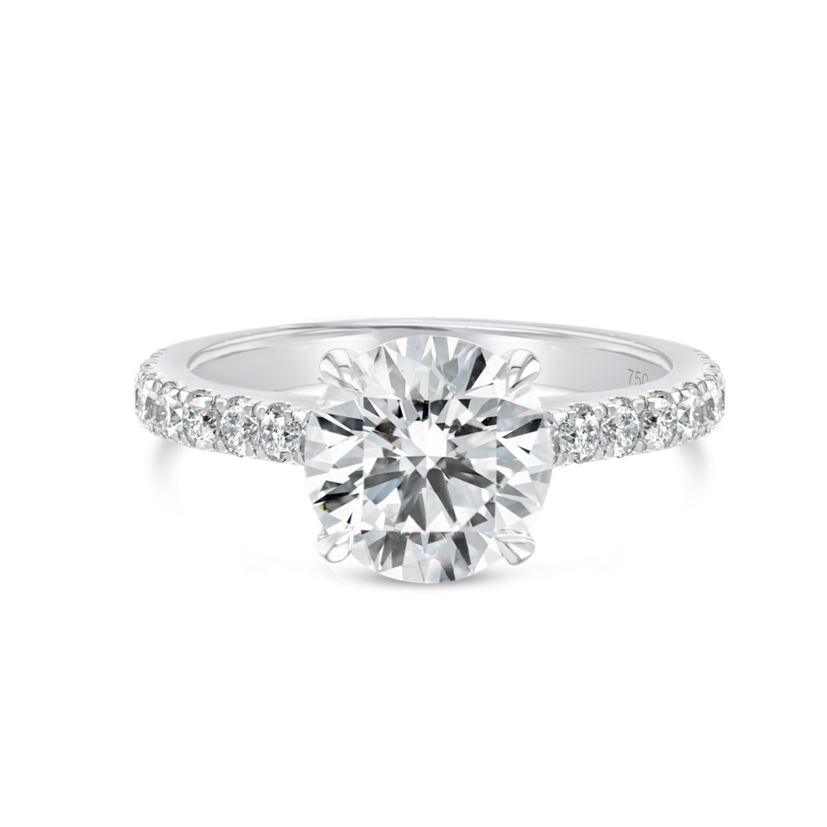 1.5 Carat Lab-Grown Round Diamond Band White Gold Ring