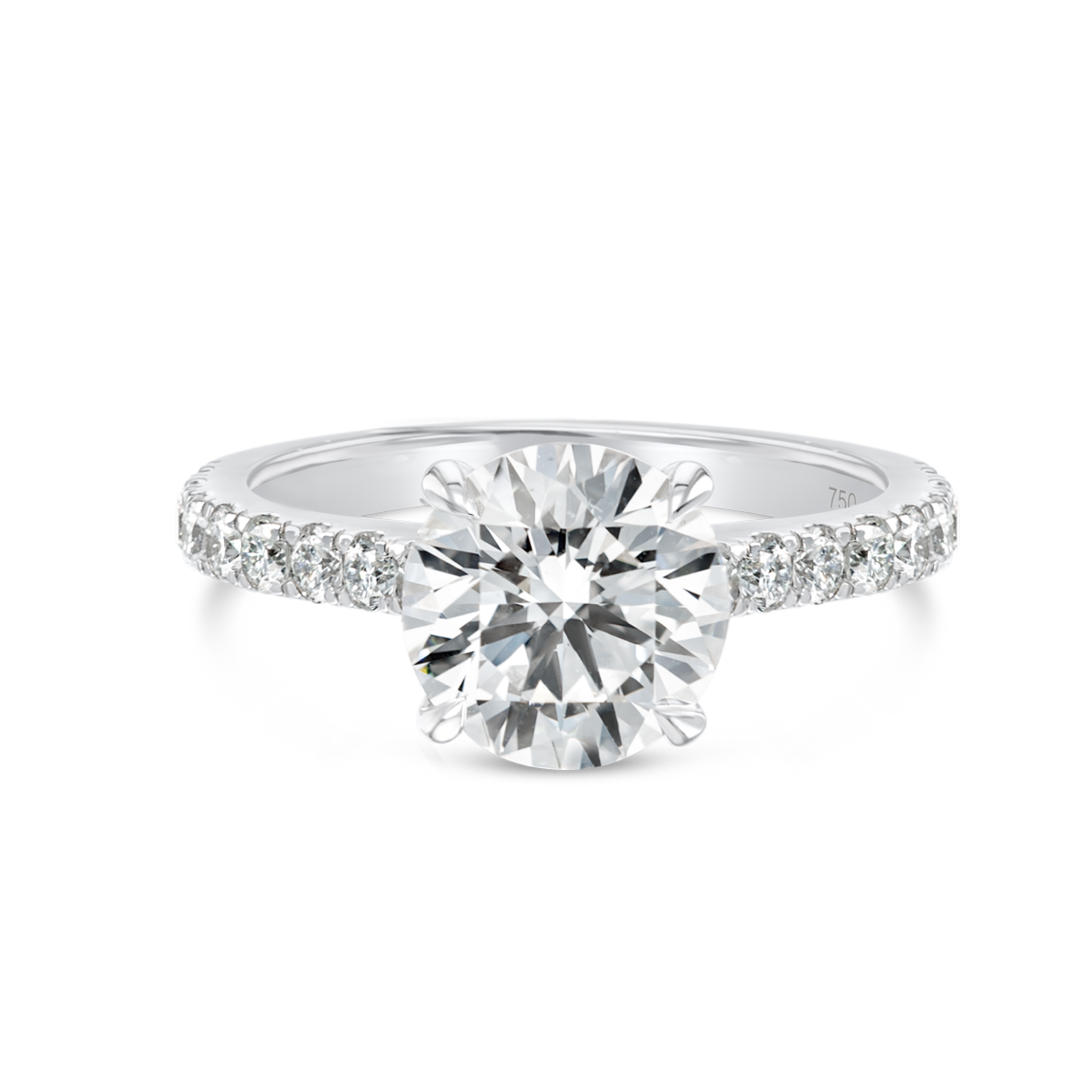 1.5 Carat Natural Round Diamond Band White Gold Ring