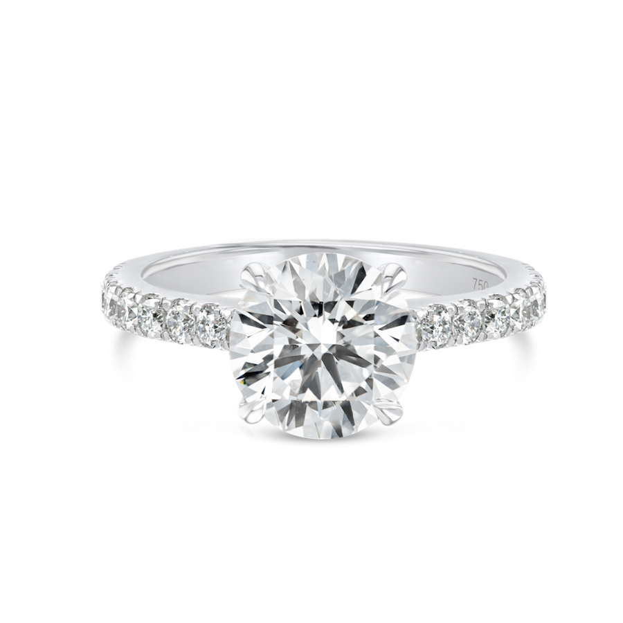 1.5 Carat Natural Round Diamond Band White Gold Ring
