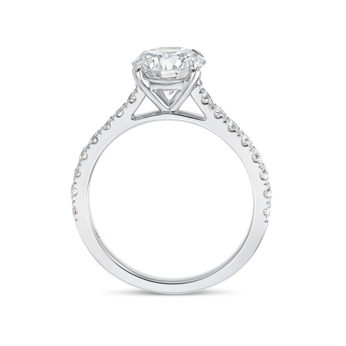 1.5 Carat Natural Round Diamond Band White Gold Ring