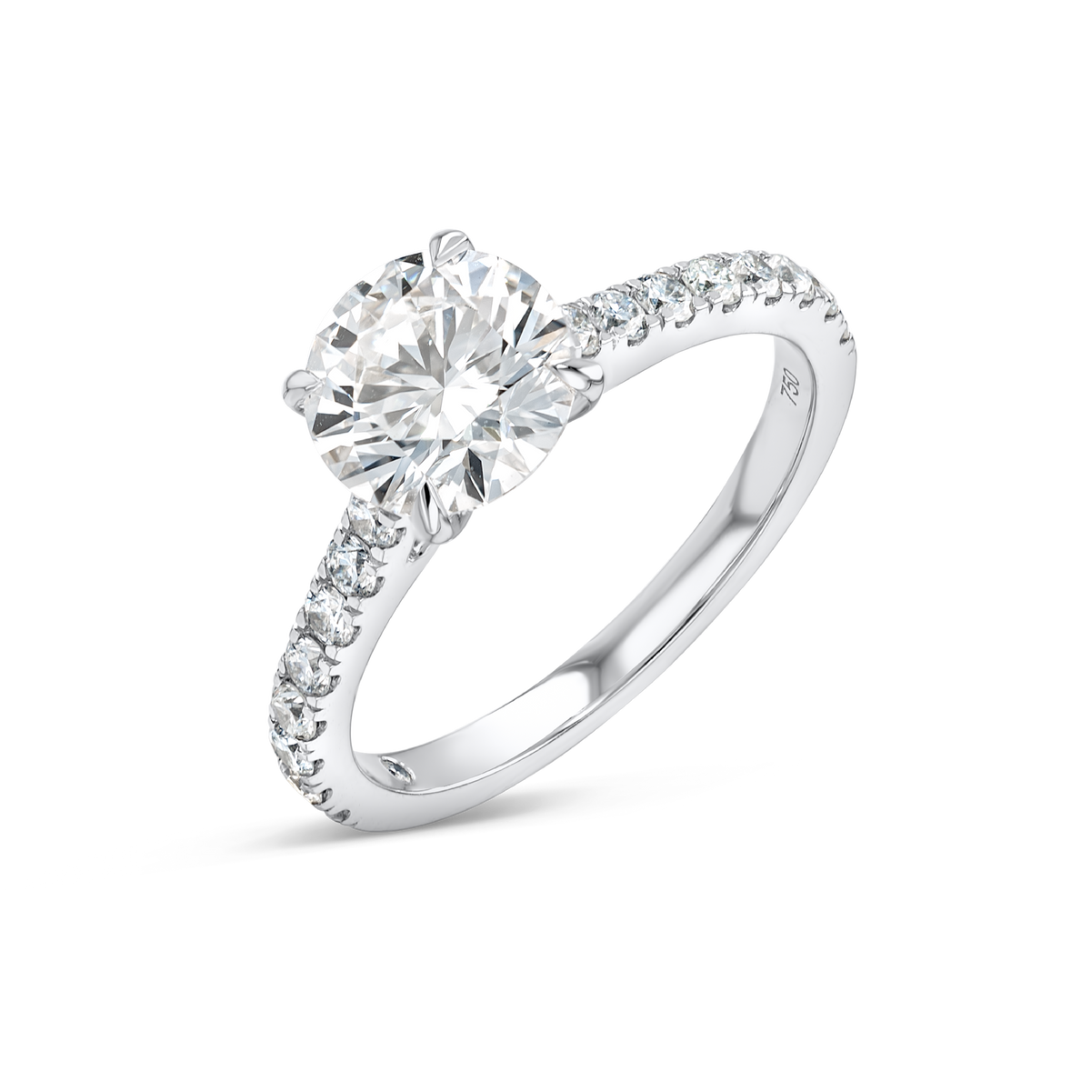 1.5 Carat Lab-Grown Round Diamond Band White Gold Ring