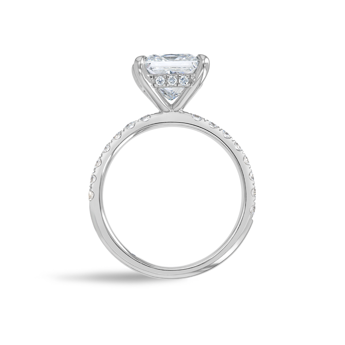 2 Carat Natural Princess Diamond Band White Gold Ring