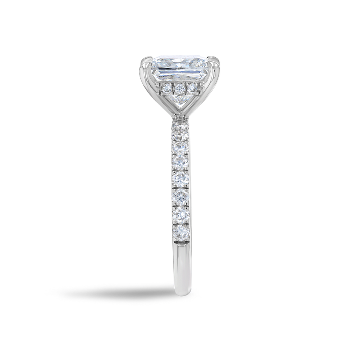 2 Carat Natural Princess Diamond Band White Gold Ring