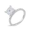 2 Carat Natural Princess Diamond Band White Gold Ring