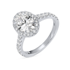1.5 Carat Lab-Grown Oval Halo Diamond Band White Gold Ring
