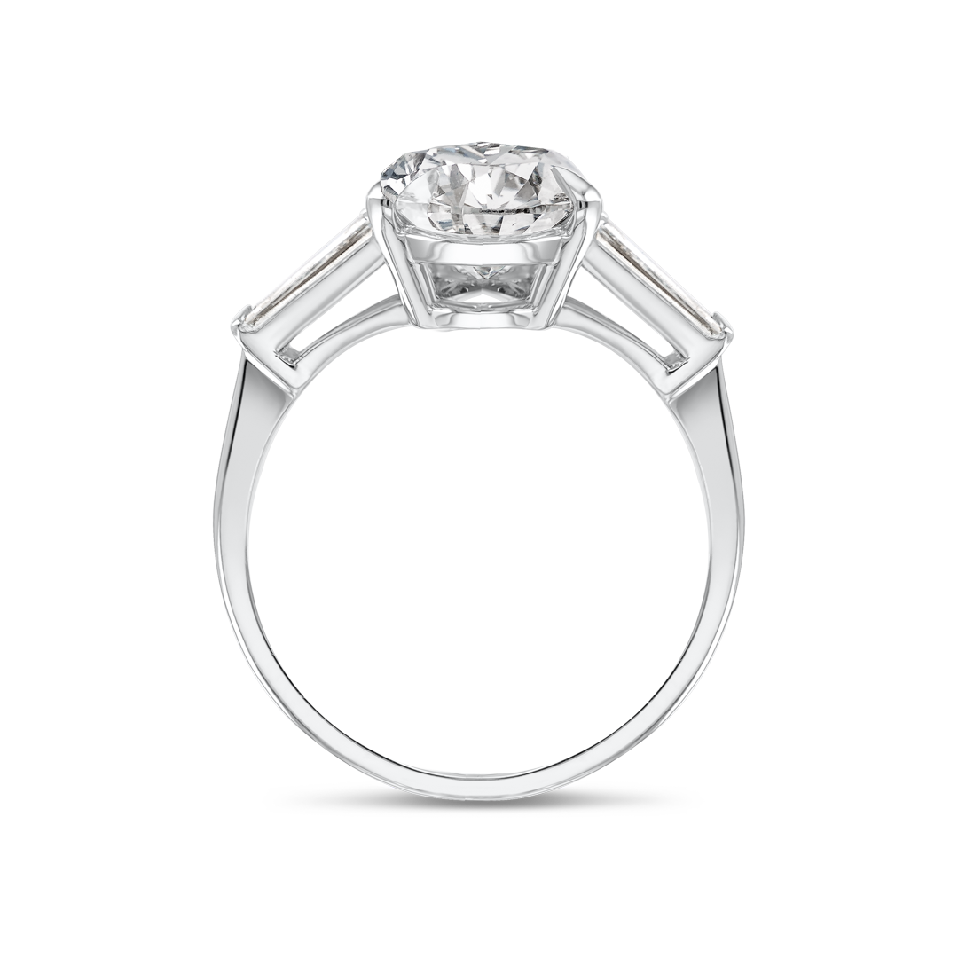 2 Carat Natural Pear Trilogy With Side Baguettes White Gold Ring