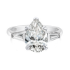2 Carat Natural Pear Trilogy With Side Baguettes White Gold Ring