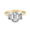2 Carat Natural Emerald Trilogy With Side Emeralds Yellow Gold Ring