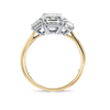2 Carat Lab-Grown Emerald Trilogy With Side Emeralds Yellow Gold Ring