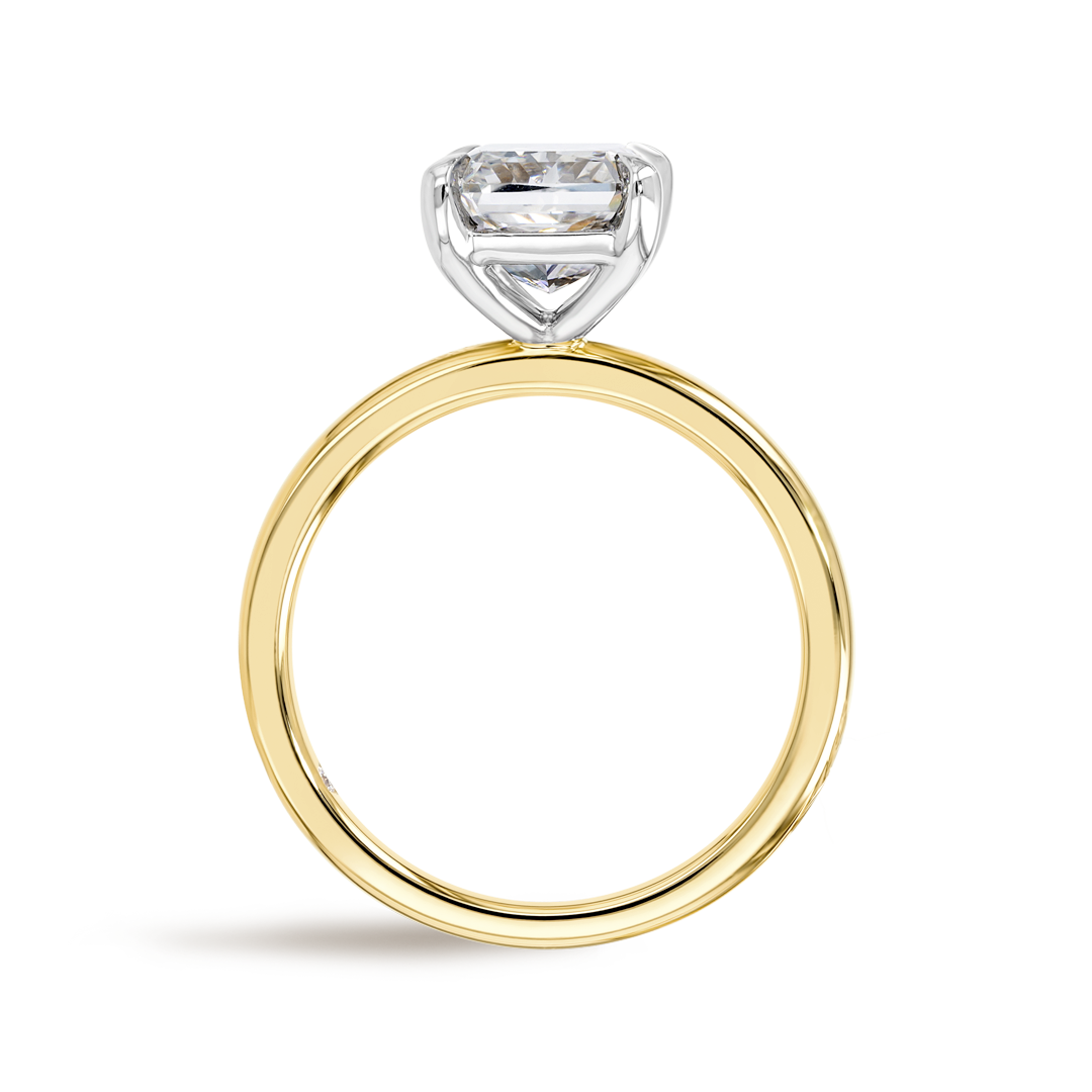 3 Carat Lab-Grown Radiant Solitaire Yellow Gold Ring