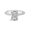 2 Carat Lab-Grown Emerald Diamond Band White Gold Ring