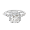2.5 Carat Lab-Grown Cushion Halo White Gold Ring
