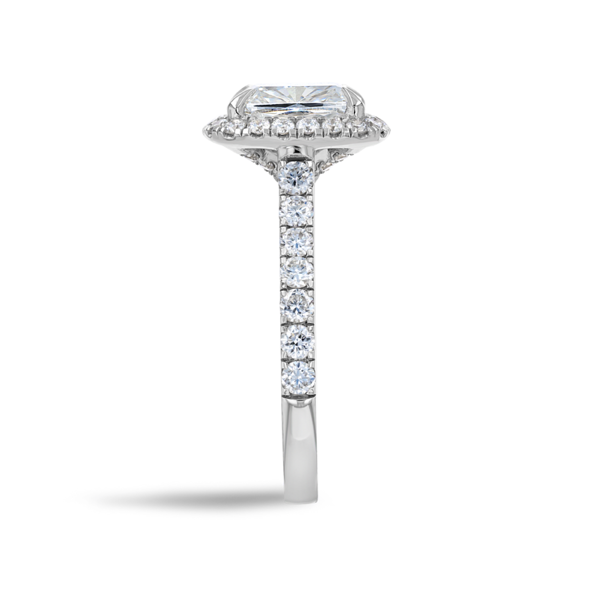 2.5 Carat Lab-Grown Cushion Halo White Gold Ring