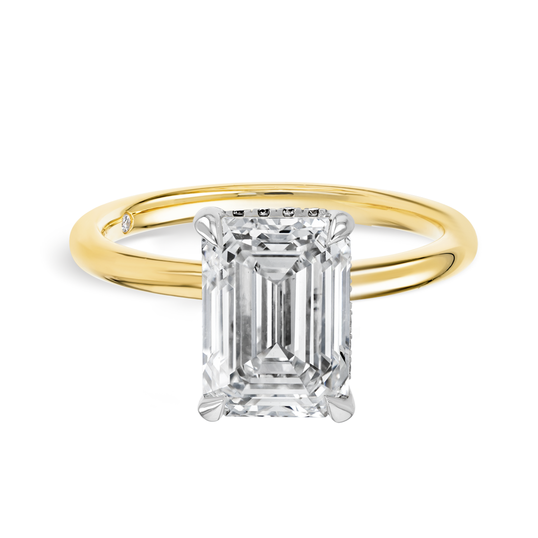 3 Carat Natural Emerald Solitaire Yellow Gold Ring