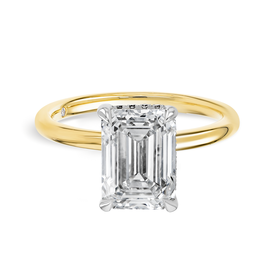 3 Carat Natural Emerald Solitaire Yellow Gold Ring