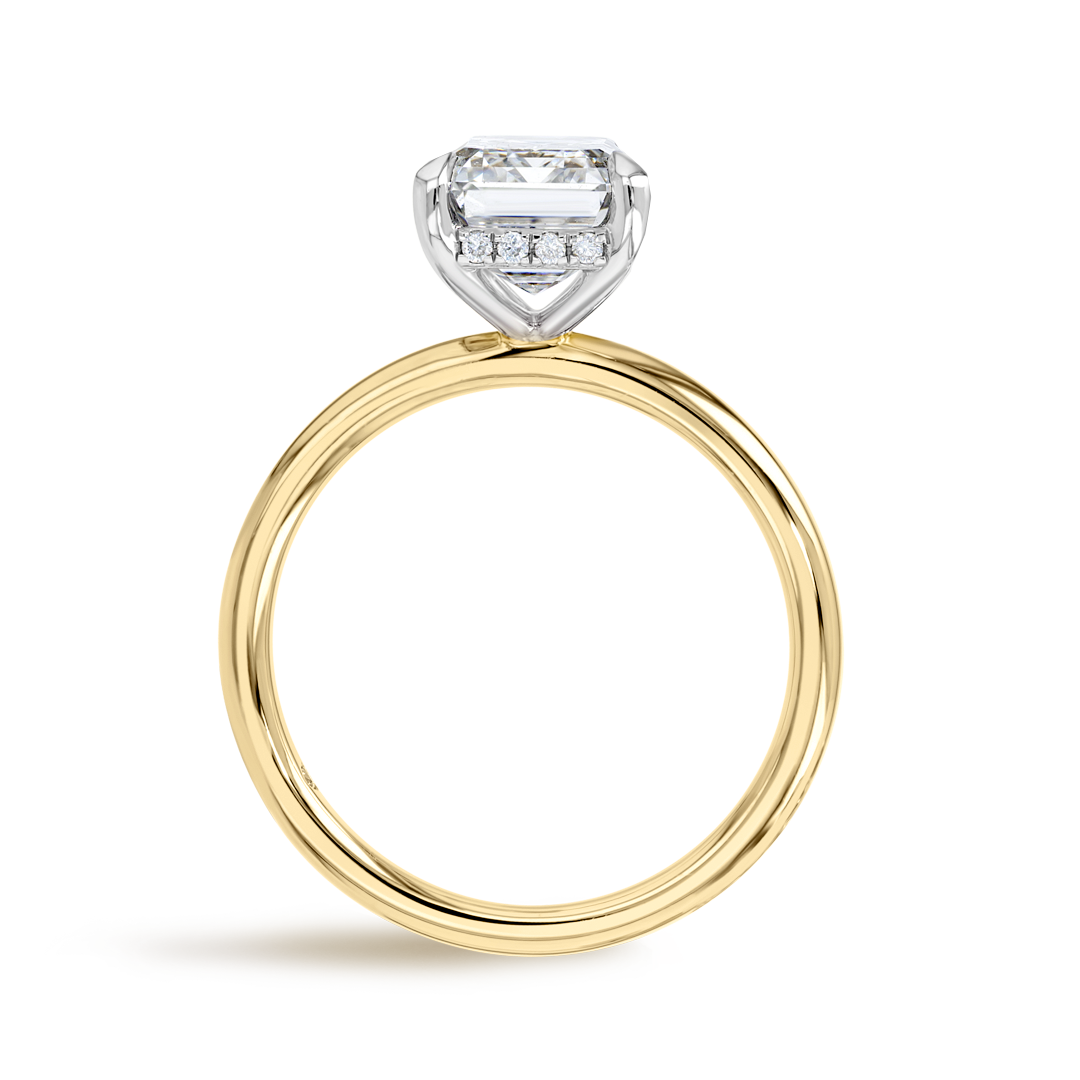 3 Carat Lab-Grown Emerald Solitaire Yellow Gold Ring