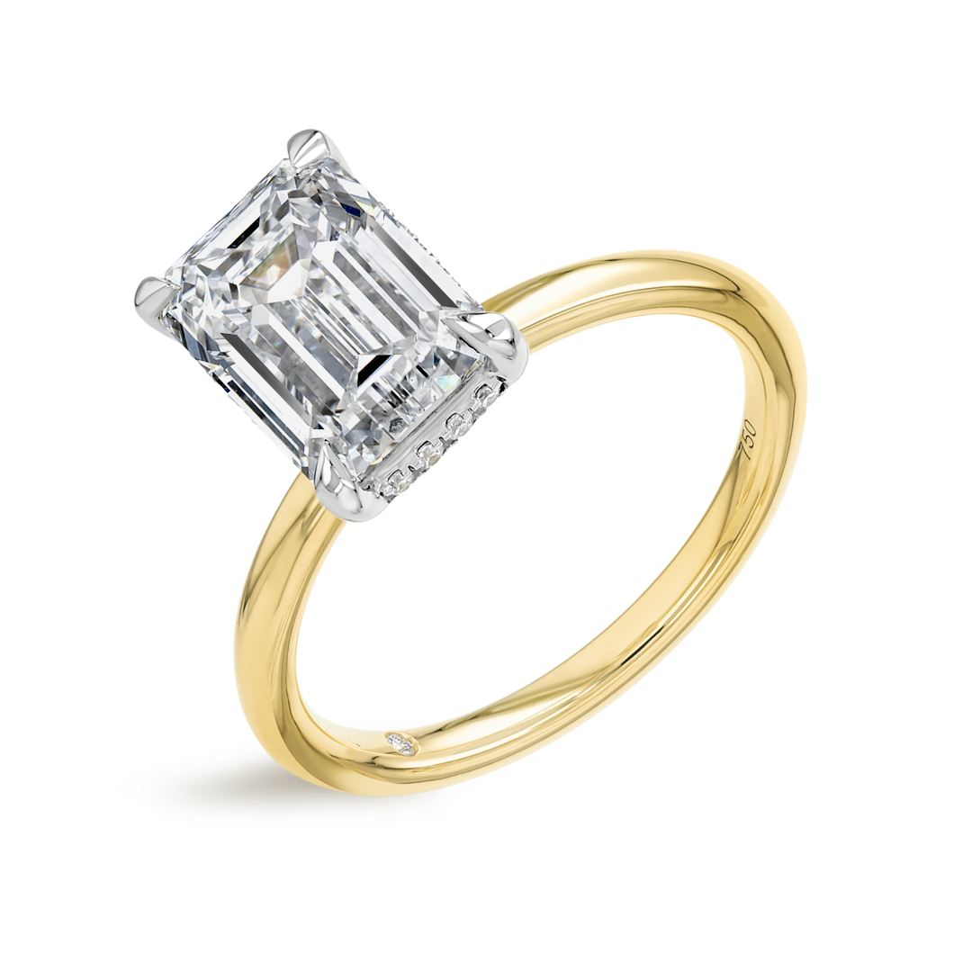3 Carat Natural Emerald Solitaire Yellow Gold Ring