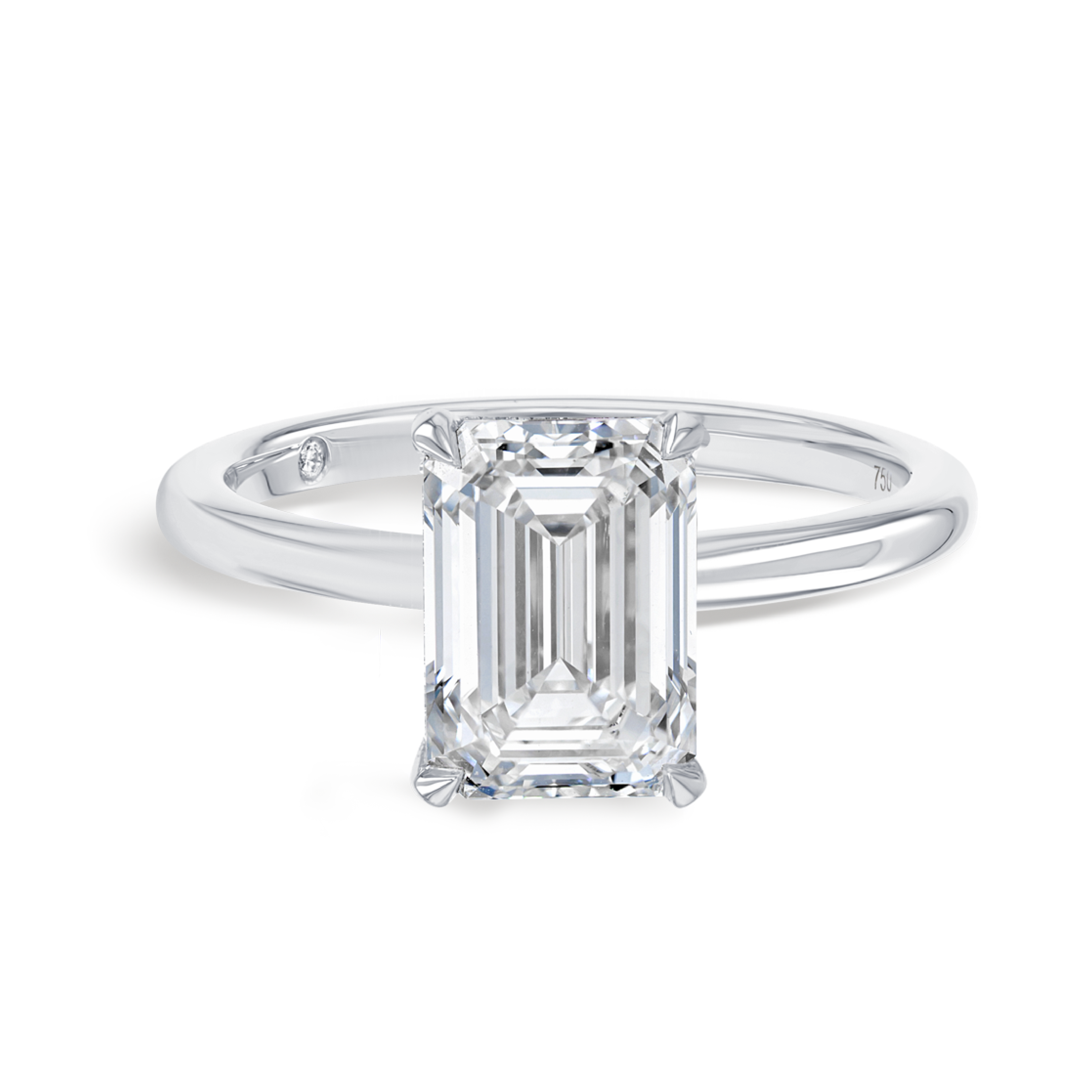 2.5 Carat Natural Emerald Solitaire White Gold Ring