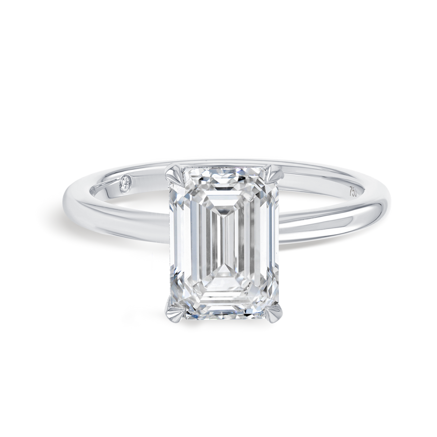 2.5 Carat Natural Emerald Solitaire White Gold Ring