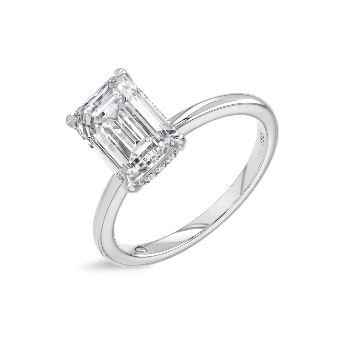 2.5 Lab-Grown Emerald Solitaire White Gold Ring