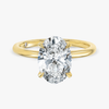 3 Carat Lab-Grown Oval Solitaire Yellow Gold Ring