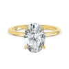 3 Carat Lab-Grown Oval Solitaire Yellow Gold Ring