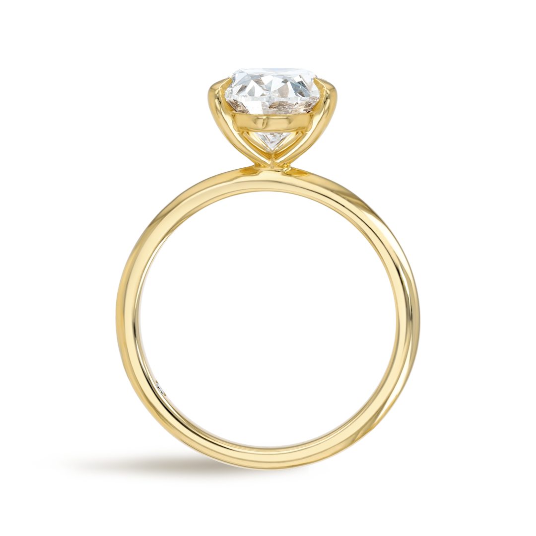 3 Carat Lab-Grown Oval Solitaire Yellow Gold Ring