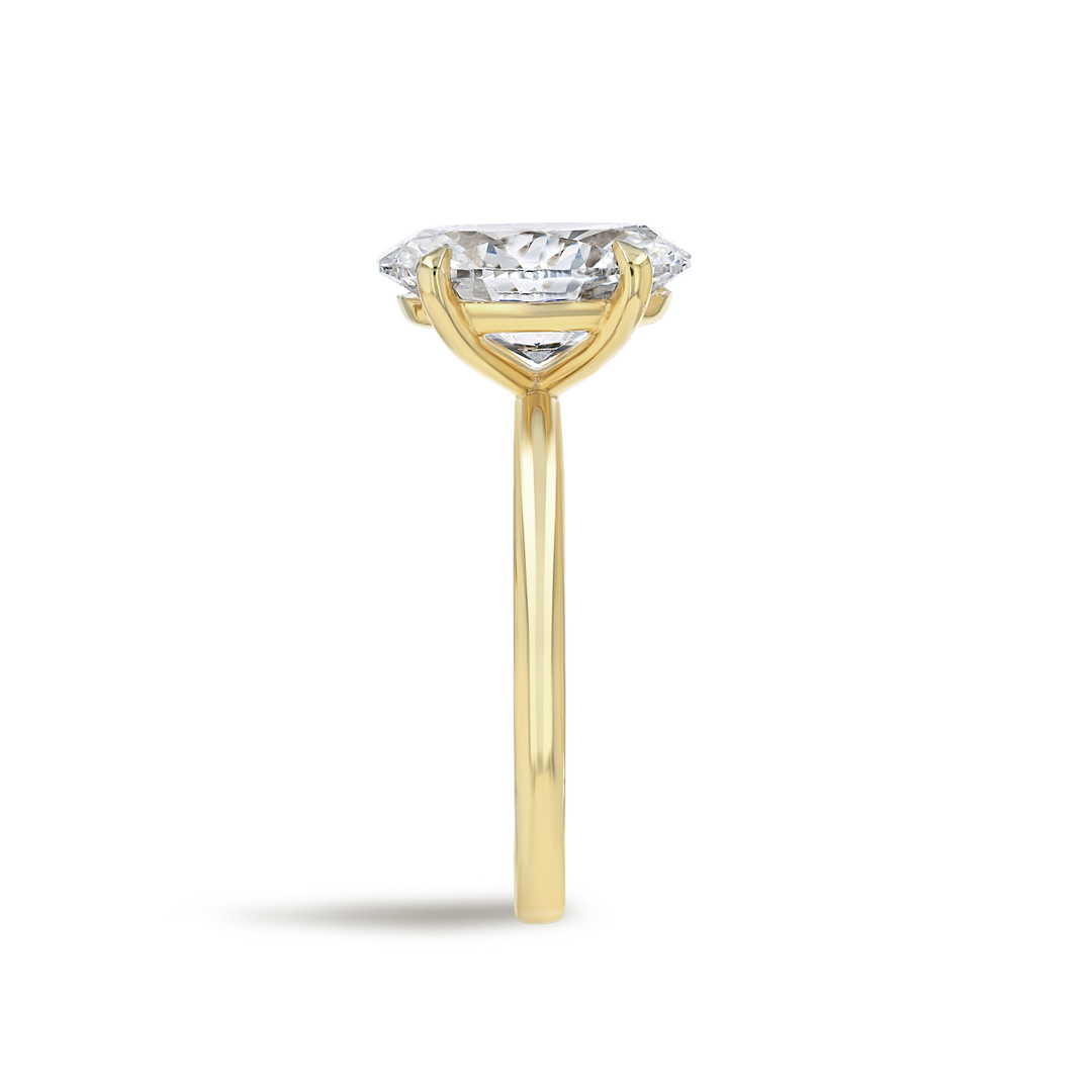 3 Carat Natural Oval Solitaire Yellow Gold Ring