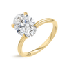 3 Carat Lab-Grown Oval Solitaire Yellow Gold Ring