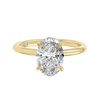 2 Carat Natural Oval Solitaire Yellow Gold Ring