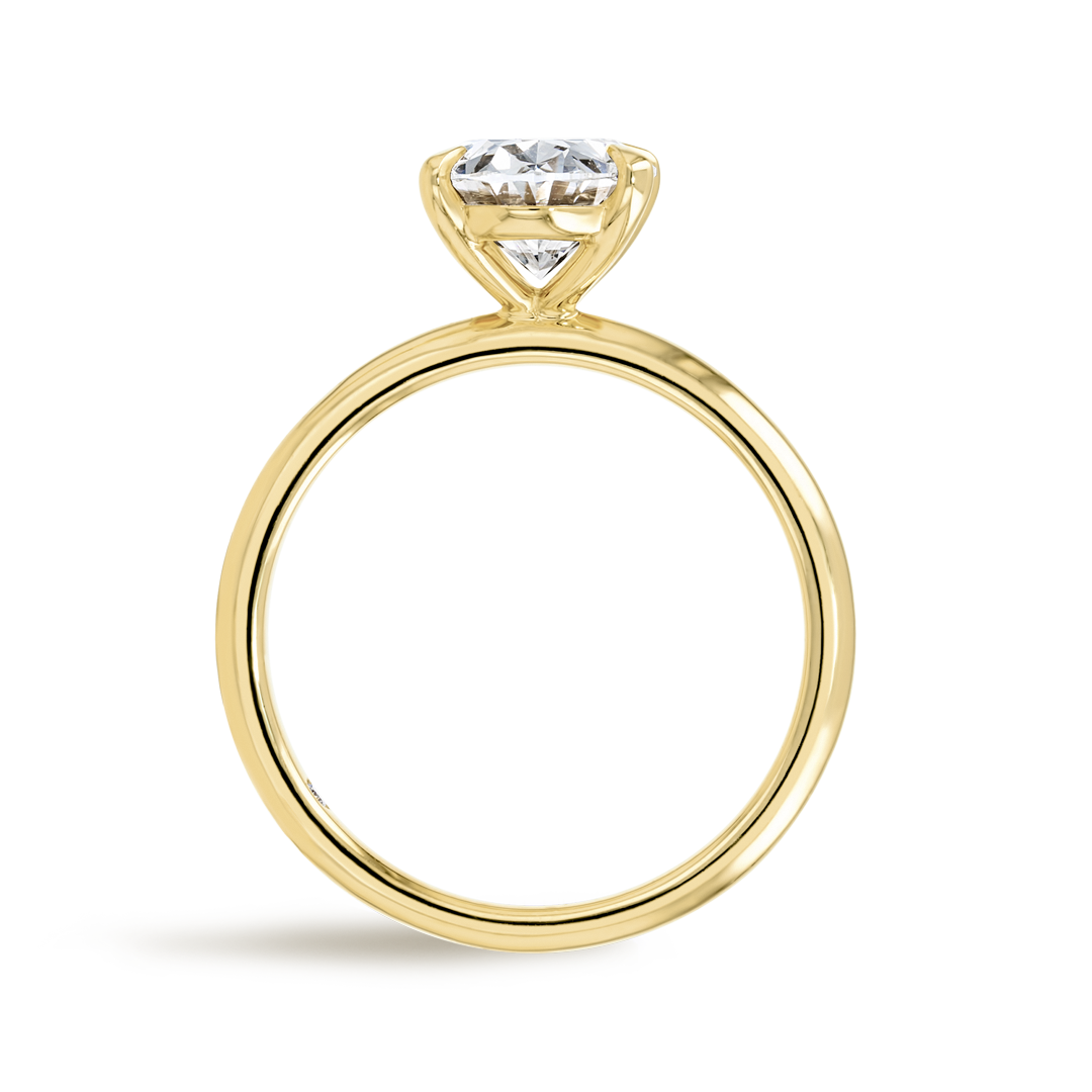 2 Carat Lab-Grown Oval Solitaire Yellow Gold Ring