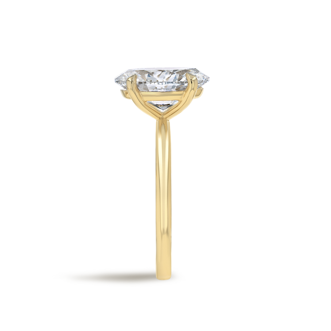 2 Carat Natural Oval Solitaire Yellow Gold Ring