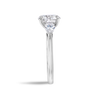 2 Carat Natural Round Classic Trilogy With Side Pears White Gold Ring