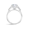 2.5 Carat Natural Round Trilogy With Side Baguettes White Gold Ring