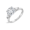 2.5 Carat Lab-Grown Round Trilogy With Side Baguettes White Gold Ring