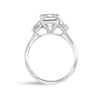 3 Carat Lab-Grown Emerald Trilogy With Side Trapezoids White Gold Ring