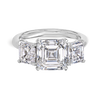 3 Carat Natural Asscher Trilogy With Side Asschers White Gold Ring
