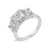 3 Carat Natural Asscher Trilogy With Side Asschers White Gold Ring