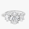 3 Carat Lab-Grown Oval Trilogy With Side Ovals White Gold Ring