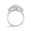 3 Carat Lab-Grown Oval Trilogy With Side Ovals White Gold Ring