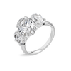 3 Carat Natural Oval Trilogy With Side Ovals White Gold Ring