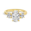 2 Carat Lab-Grown Oval Trilogy With Side Rounds Yellow Gold Ring