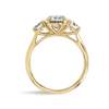 2 Carat Natural Oval Trilogy With Side Rounds Yellow Gold Ring