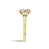 2 Carat Lab-Grown Oval Trilogy With Side Rounds Yellow Gold Ring