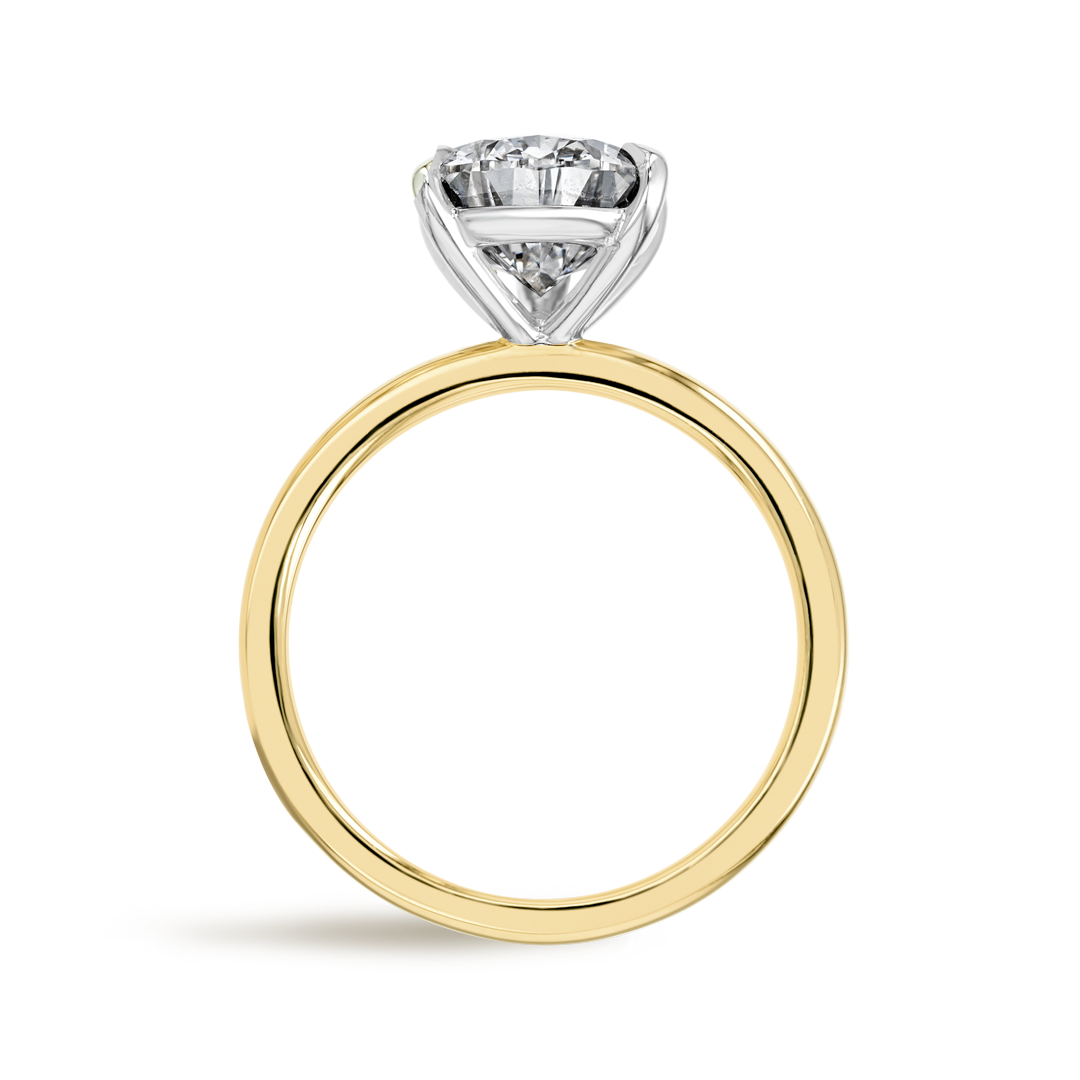 3 Carat Lab-Grown Pear Solitaire Yellow Gold Ring