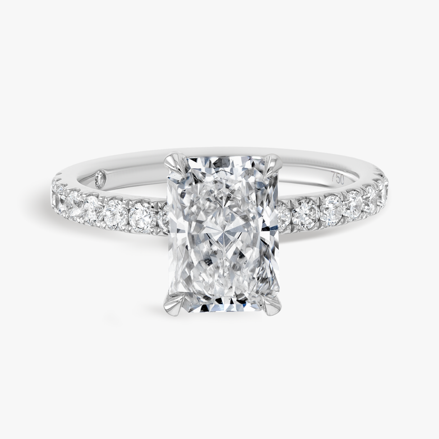 2 Carat Lab-Grown Radiant Diamond Band White Gold Ring