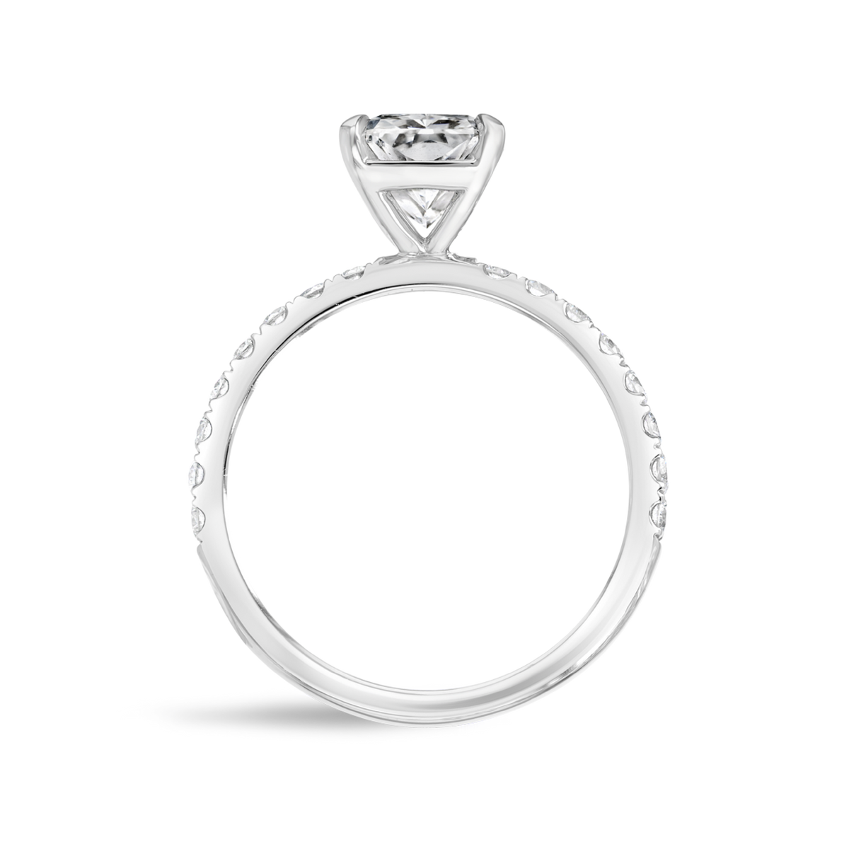 2 Carat Natural Radiant Diamond Band White Gold Ring